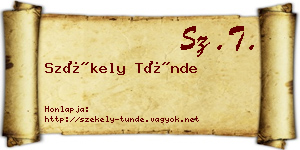 Székely Tünde névjegykártya